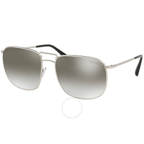 prada pr 52ts|Prada Men's Silver Tone Square Sunglasses PR .